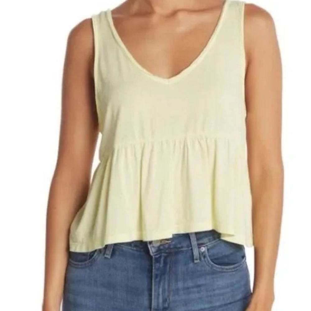 NEW Nordstrom Abound | Babydoll Tank Top In Green Luminary, Size XS, NWT‎